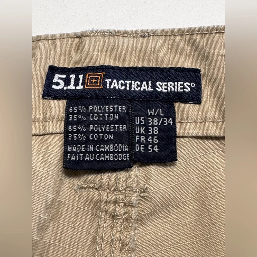 5.11 Tactical Men’s Ripstop Pants Color Tan Size 38x34 Rugged Military Police - Picture 5 of 11